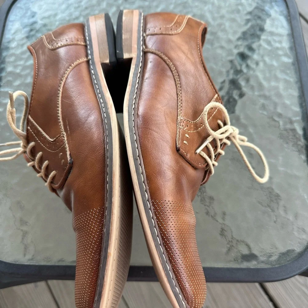 Madden Dress Shoes Brown Leather Lace Up Oxford Perforated‎ Men's Size 9.5